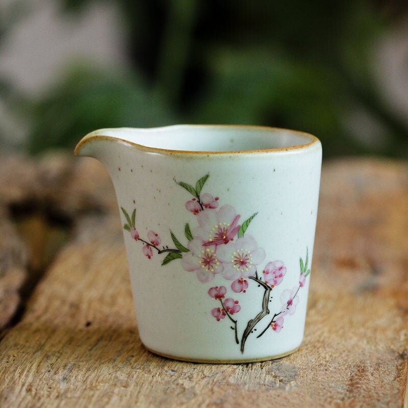 Gohobi Hand-painted Peach blossom Fair cup Ceramic Chinese Gongfu tea Kung fu tea Japanese Chado Tea pitchers