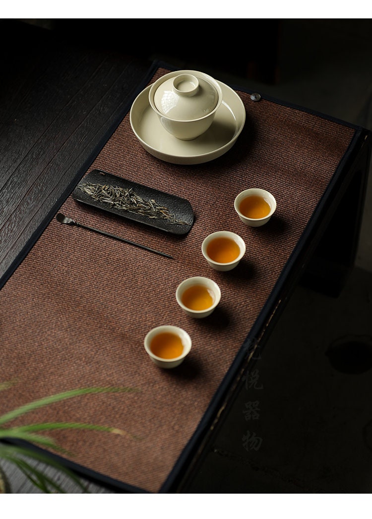 Gohobi Gongfu tea towels placemat for Tea ceremony 30cm x 60 cm Kung fu tea towels Linen cotton Japanese Chado Teaware placemat