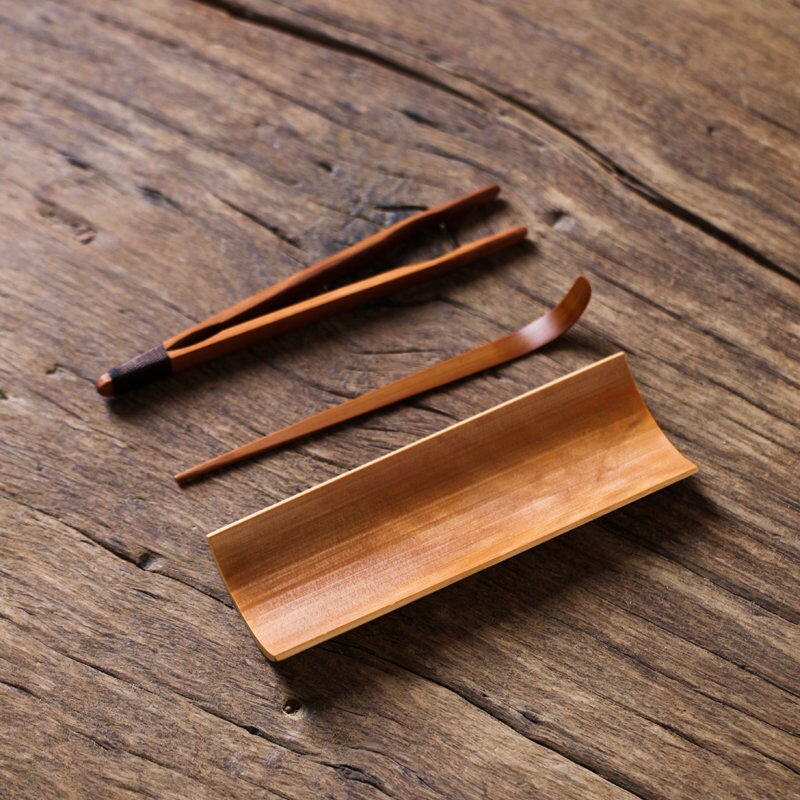 Gohobi Chinese Gongfu Tea Accessories tools set Bamboo (Incl. Tea Spoon, Tea Scoop, Tea Tongs, Tea Pick ) Japanese Chado