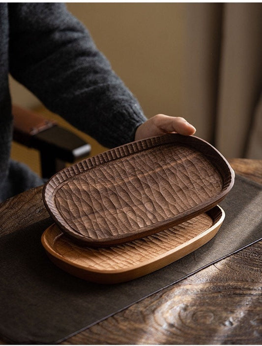 Gohobi Wooden Tea Trays Serving Trays Gongfu tea trays (2 versions) Japanese Chado Cherrywood/ Walnut wood