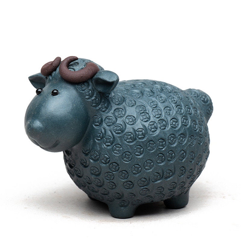 Gohobi Handmade sheep ornaments Tea pets ceramic YiXing clay Chinese Gongfu tea Kung fu tea Japanese Chado unique ornaments