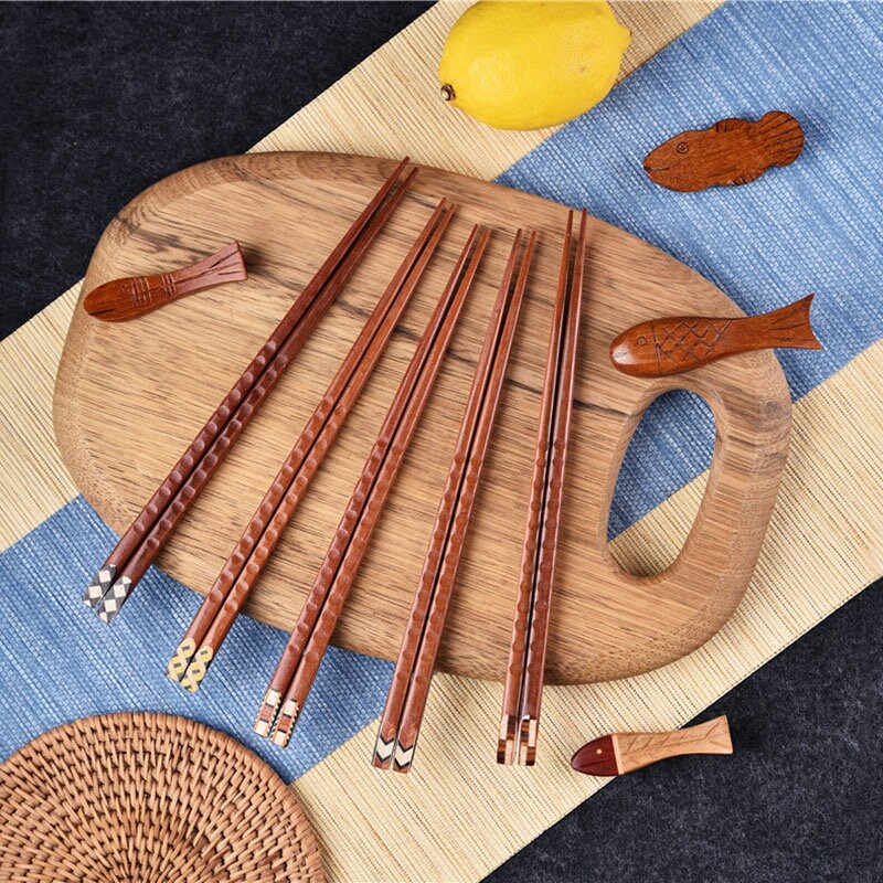 Gohobi a set of 5 pairs of Japanese Wood chopsticks for daily use Chinese chopsticks set oriental Gift ideas Table utensils