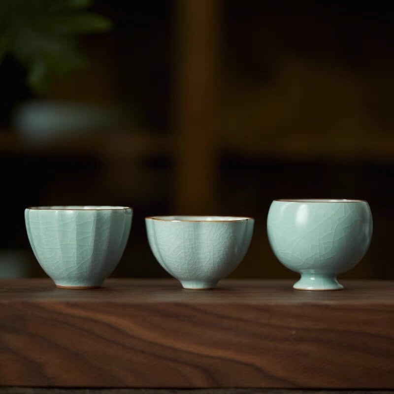 Gohobi Handmade ceramic tea cup Chinese Gongfu tea Kung fu tea Japanese Chado peach blossom