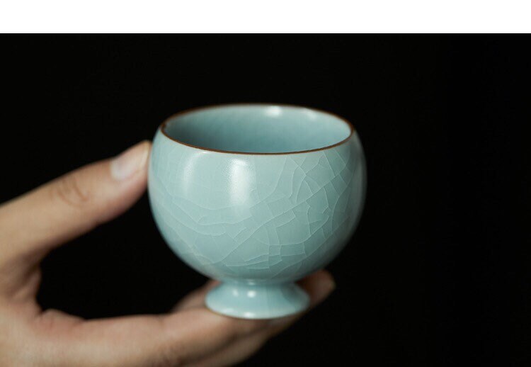 Gohobi Handmade ceramic tea cup Chinese Gongfu tea Kung fu tea Japanese Chado peach blossom