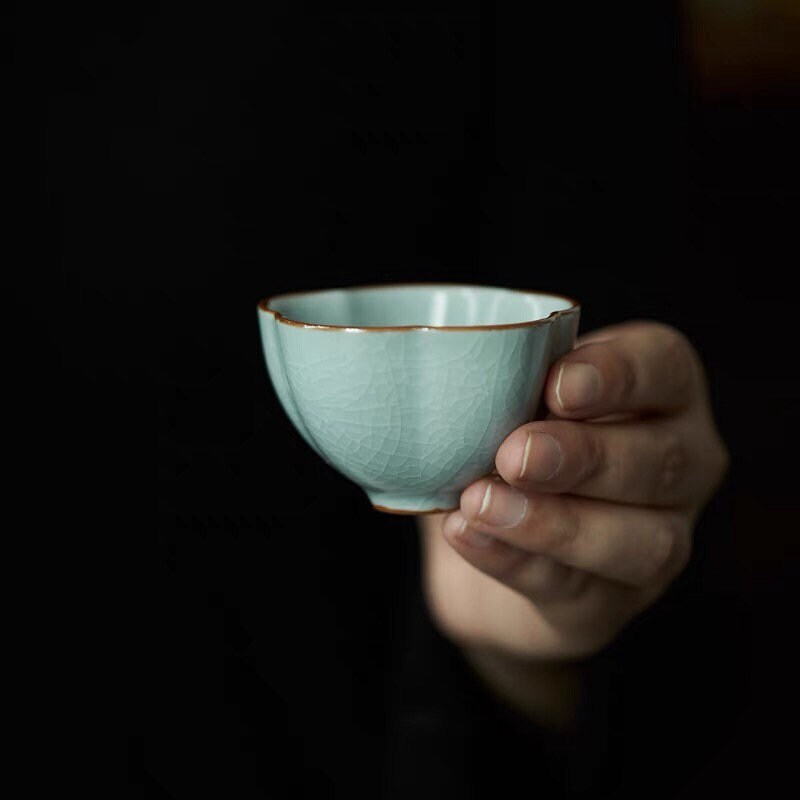 Gohobi Handmade ceramic tea cup Chinese Gongfu tea Kung fu tea Japanese Chado peach blossom