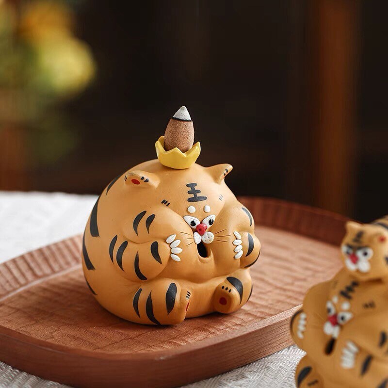 Gohobi Handmade tiger ornaments Tea pets ceramic YiXing clay Chinese Gongfu tea Kung fu tea Japanese Chado unique ornaments