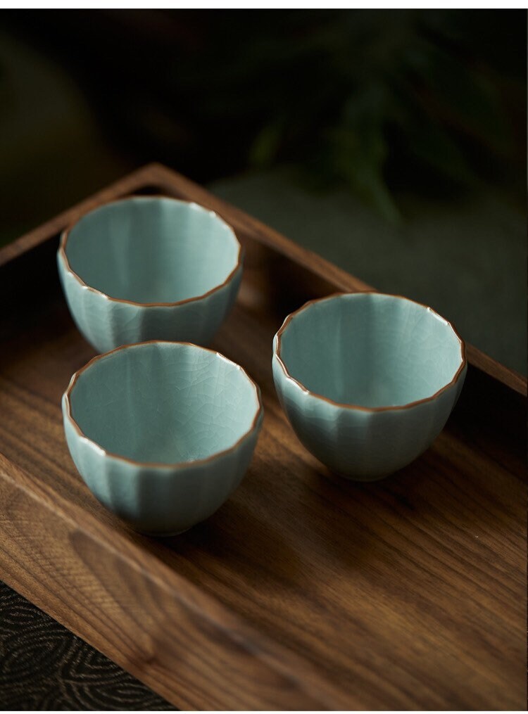 Gohobi Handmade ceramic tea cup Chinese Gongfu tea Kung fu tea Japanese Chado peach blossom