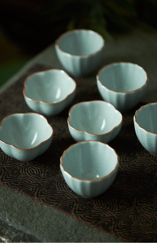 Gohobi Handmade ceramic tea cup Chinese Gongfu tea Kung fu tea Japanese Chado peach blossom