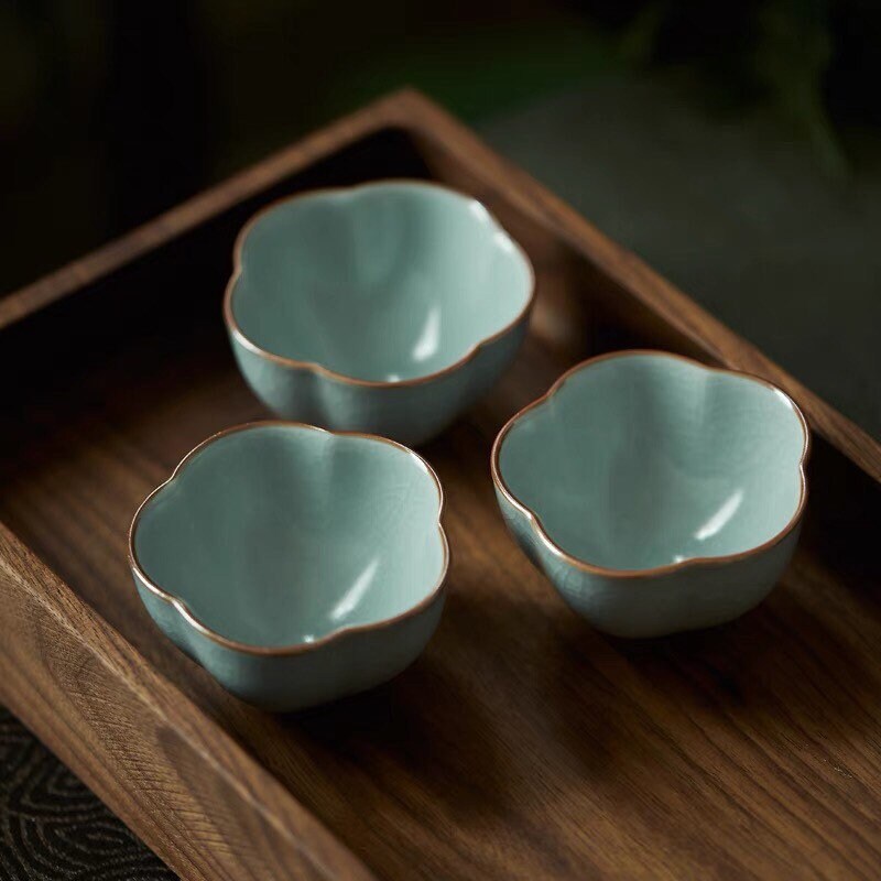 Gohobi Handmade ceramic tea cup Chinese Gongfu tea Kung fu tea Japanese Chado peach blossom