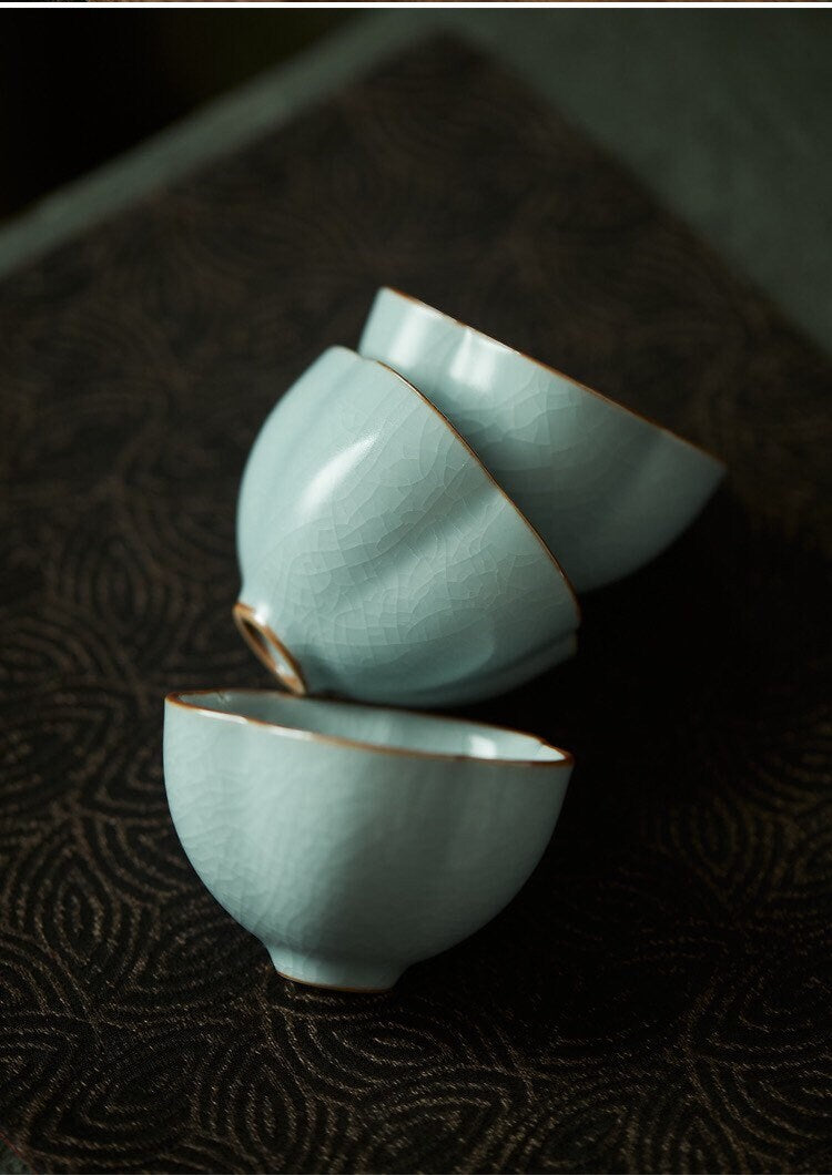 Gohobi Handmade ceramic tea cup Chinese Gongfu tea Kung fu tea Japanese Chado peach blossom