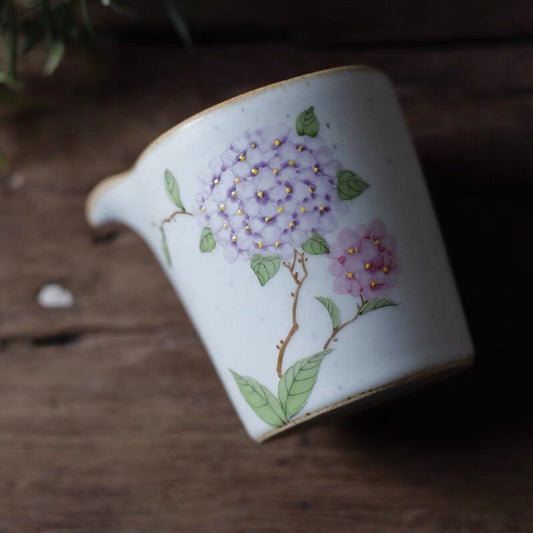 Gohobi Hand-painted Hydrangea Fair cup Ceramic Chinese Gongfu tea Kung fu tea Japanese Chado Tea pitchers
