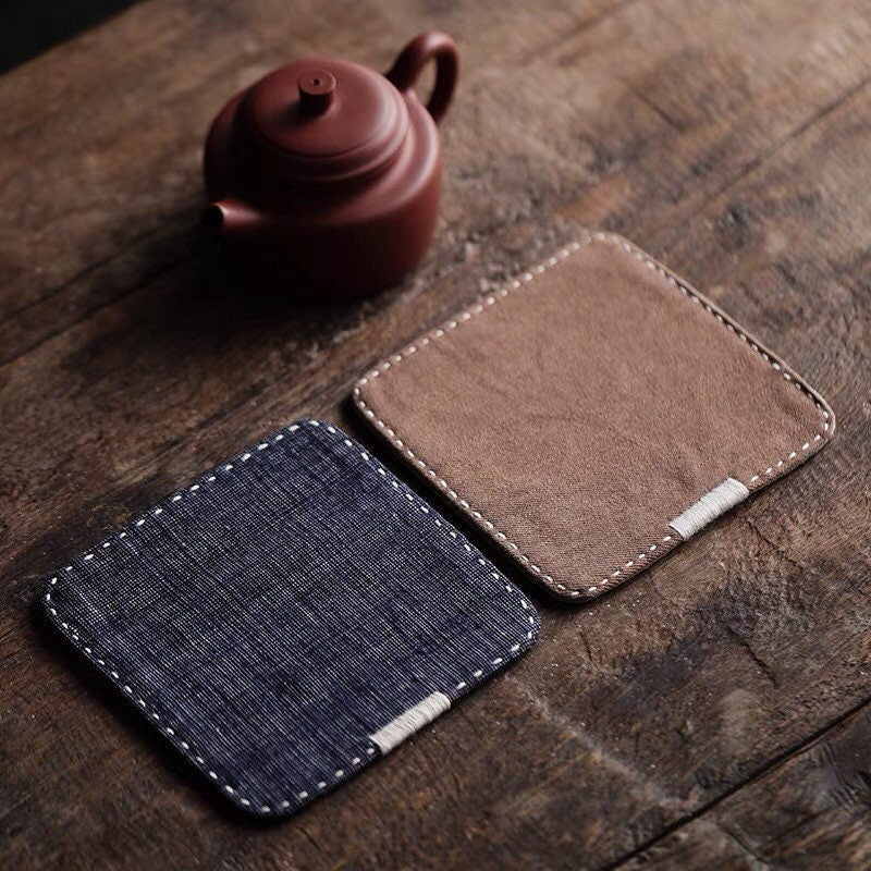 Gohobi Coaster Chinese Gongfu tea Kung fu tea Teaware Japanese Chado cotton coaster unique handmade coaster