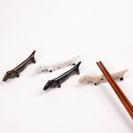 Gohobi Chopstick rest for daily use chopsticks rack dachshund dog oriental Gift ideas Table utensils