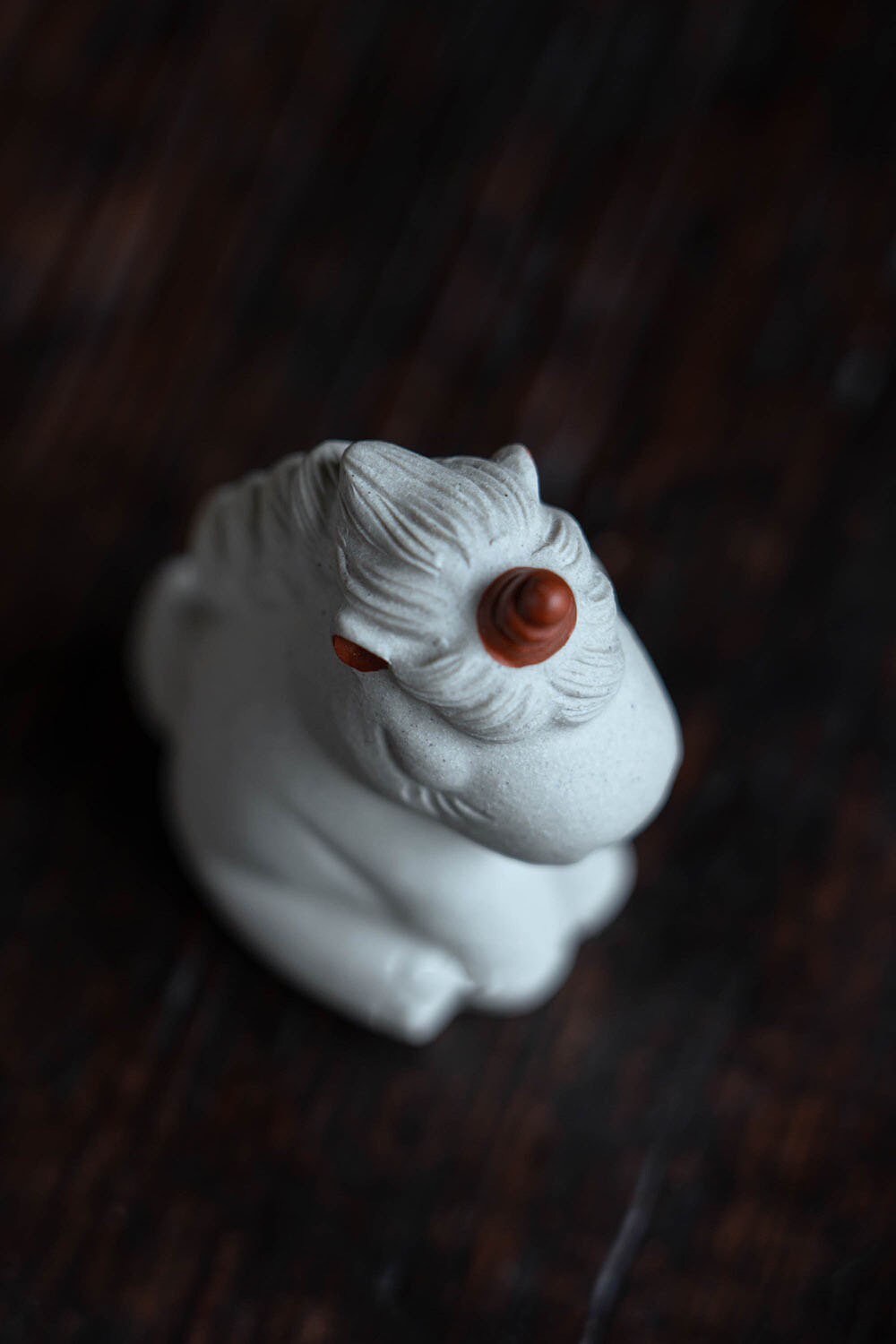 Gohobi Handmade unicorn ornaments white horse Tea pets ceramic YiXing clay Chinese Gongfu tea Japanese Korean Chado unique ornaments
