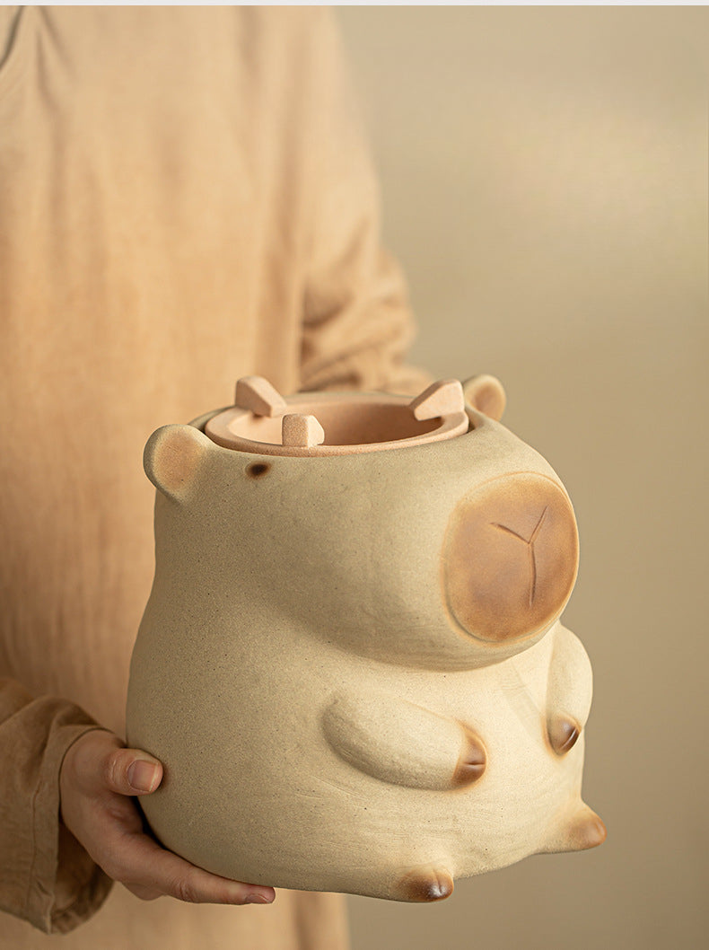 Gohobi Traditional Teapot and Stove Set 002 Capybara