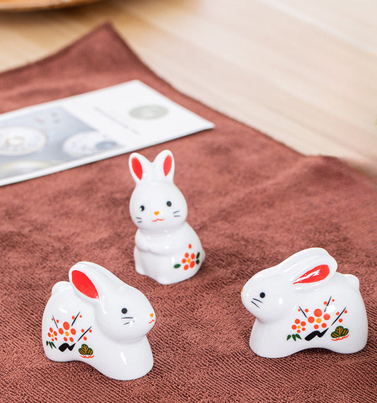 Gohobi Handmade Ceramic White Rabbit Ornament