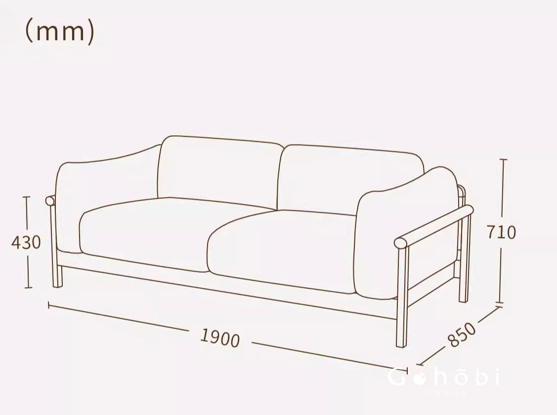 Gohobi Nordic Solid Wood Fabric Sofa – Handmade Double Sofa for Living Room or Small Apartment | FSC Certified Furniture