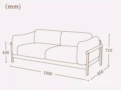 Gohobi Nordic Solid Wood Fabric Sofa – Handmade Double Sofa for Living Room or Small Apartment | FSC Certified Furniture