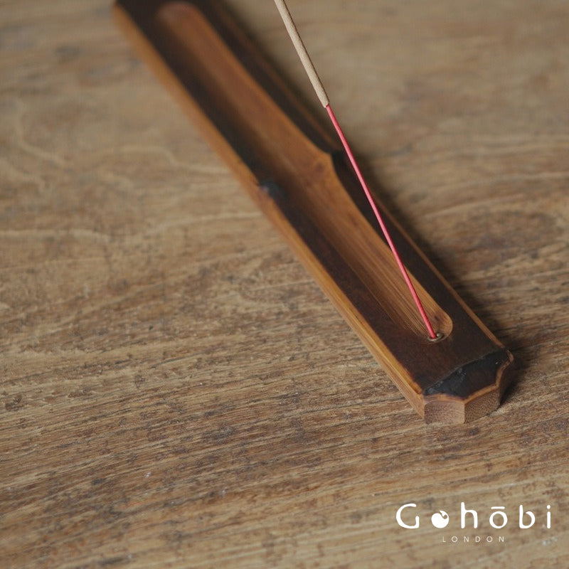 Gohobi Original Bamboo Incense Holder – Portable Bamboo Incense Burner with Ash Catcher Board