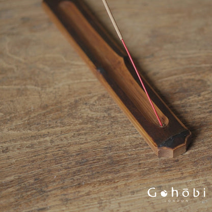 Gohobi Original Bamboo Incense Holder – Portable Bamboo Incense Burner with Ash Catcher Board