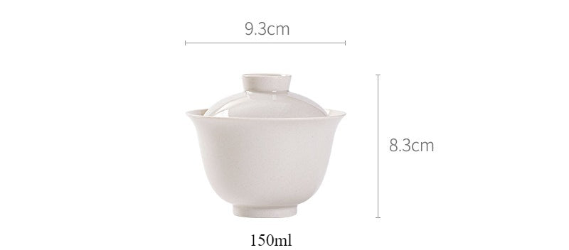 Gohobi Plant Ash Glaze Gaiwan – Song Style Handmade Ceramic Covered Tea Bowl