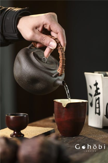 Gohobi Nanbanyaki Fireplace Teapot – Collector’s Wabi-Sabi Beam-Lifted Kettle (800ml)