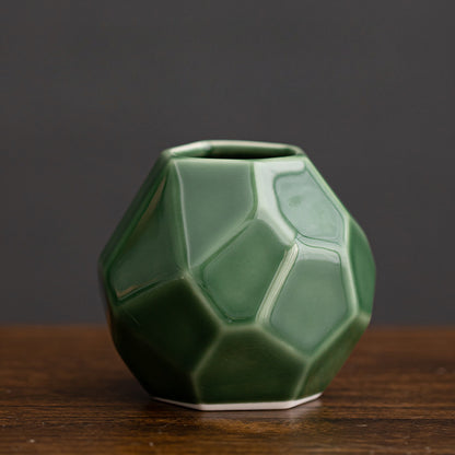 Gohobi Japanese Style Ikebana Ice Grey and Green Vase