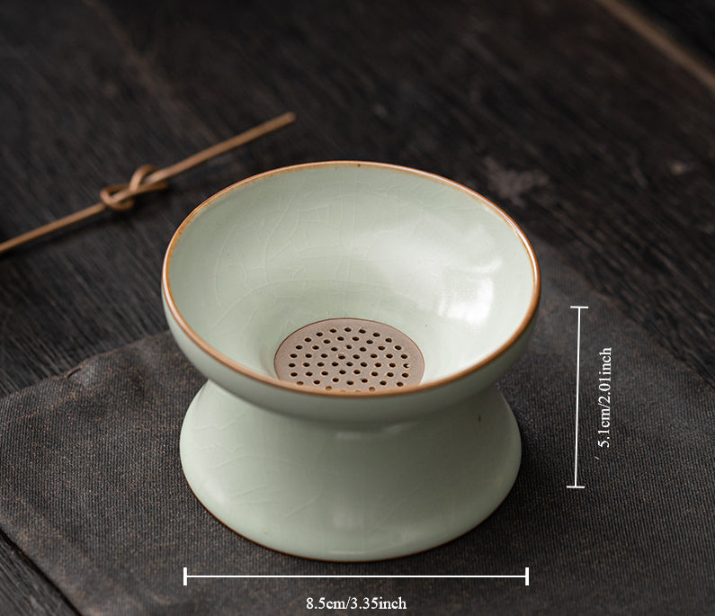 Gohobi Tianqing Ru Kiln Ceramic Tea Filter Set Tea Strainer