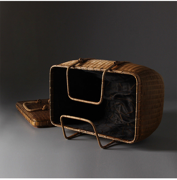 Gohobi Handmade Bamboo Teaware Basket