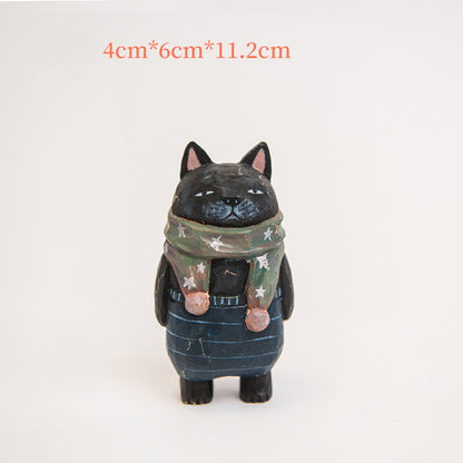 Gohobi Handcrafted Wooden Large Cat Ornament