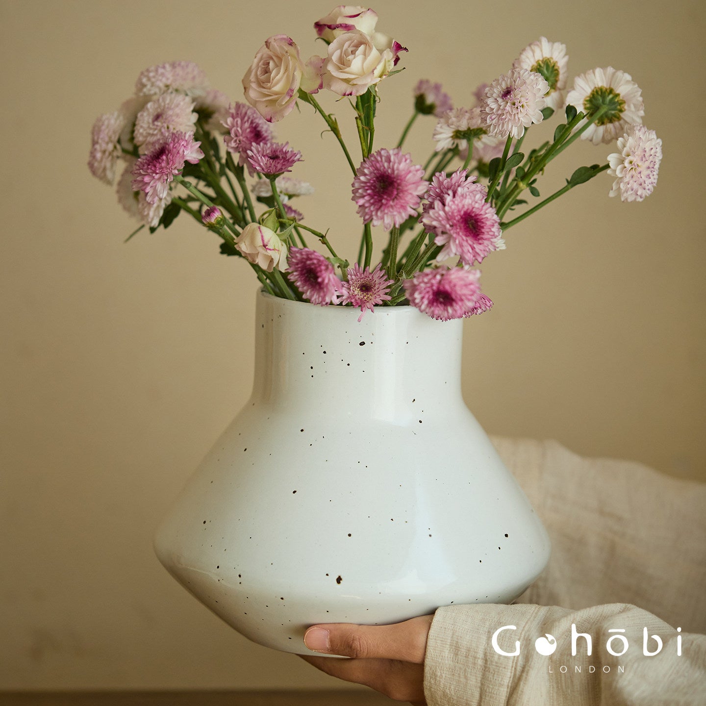 Gohobi Jingdezhen Retro Ceramic Hydroponic Vase – Antique Style Decorative Flower Vase for Home