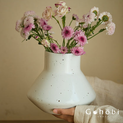 Gohobi Jingdezhen Retro Ceramic Hydroponic Vase – Antique Style Decorative Flower Vase for Home