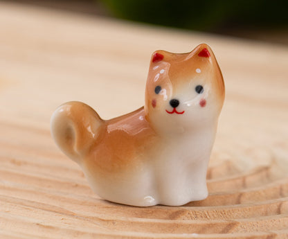 Gohobi Handmade Ceramic Shiba Inu Ornament Chopsticks Rest