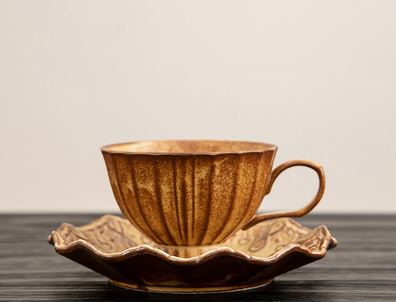 Gohobi Japanese Handmade Coffee Cup with Saucer 009