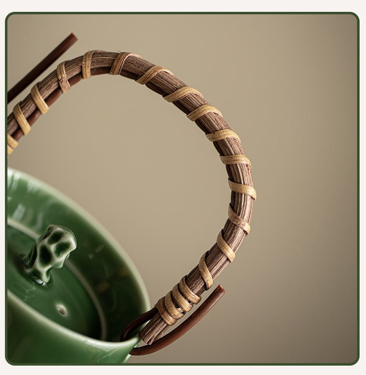 Gohobi Handmade Green Teapot