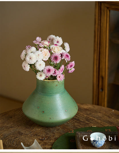 Gohobi Jingdezhen Retro Ceramic Hydroponic Vase – Antique Style Decorative Flower Vase for Home
