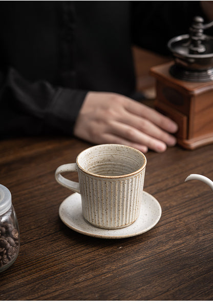 Gohobi Japanese Style Ceramic Coffee Mug with Saucer Set 004