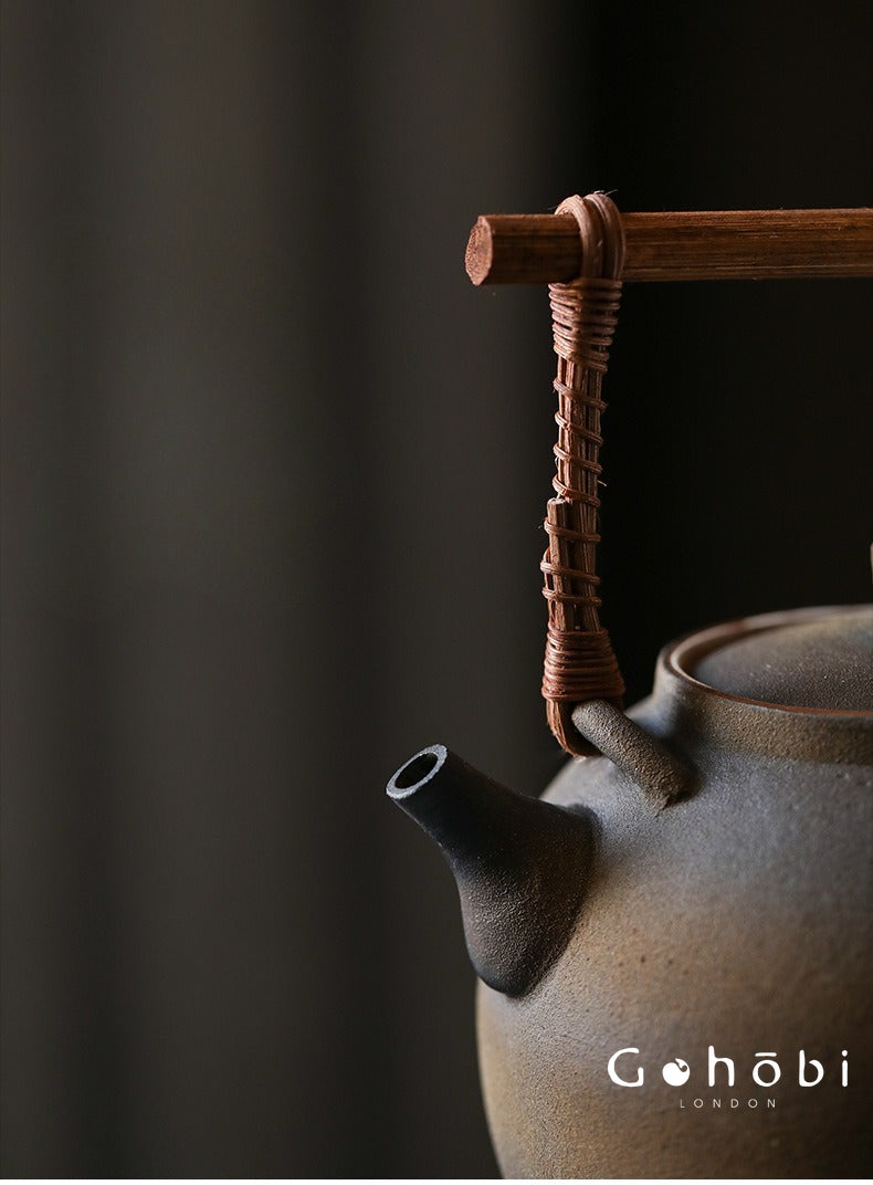 Gohobi Jingdezhen Firewood-Fired Teapot – Raw Ore Old Rock Mud Collector Kettle (1000ml)