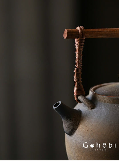 Gohobi Jingdezhen Firewood-Fired Teapot – Raw Ore Old Rock Mud Collector Kettle (1000ml)