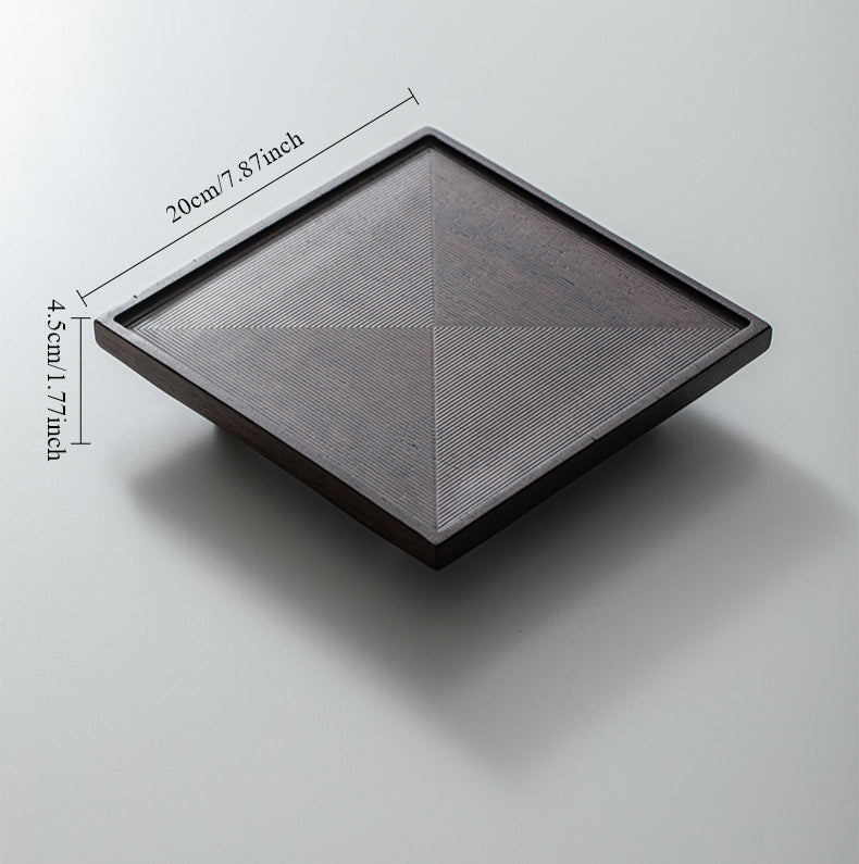 Plateau carré noir ébène Gohobi de style japonais Wabi-Sabi 004