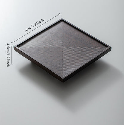 Plateau carré noir ébène Gohobi de style japonais Wabi-Sabi 004