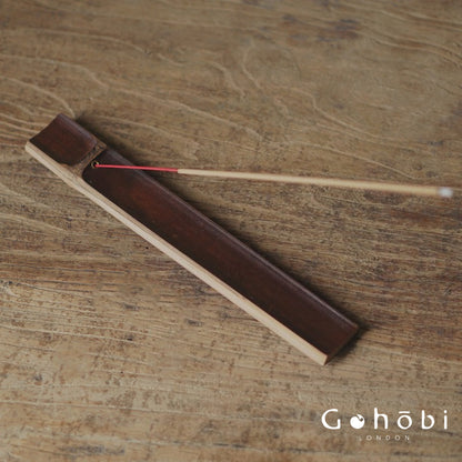 Gohobi Original Bamboo Incense Holder – Portable Bamboo Incense Burner with Ash Catcher Board