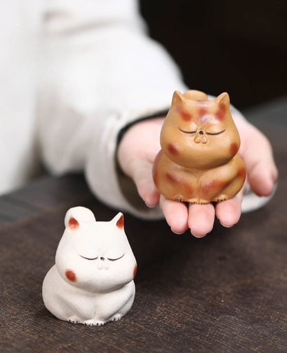 Gohobi Lucky Cat Ornament Yixing Clay Tea Pet