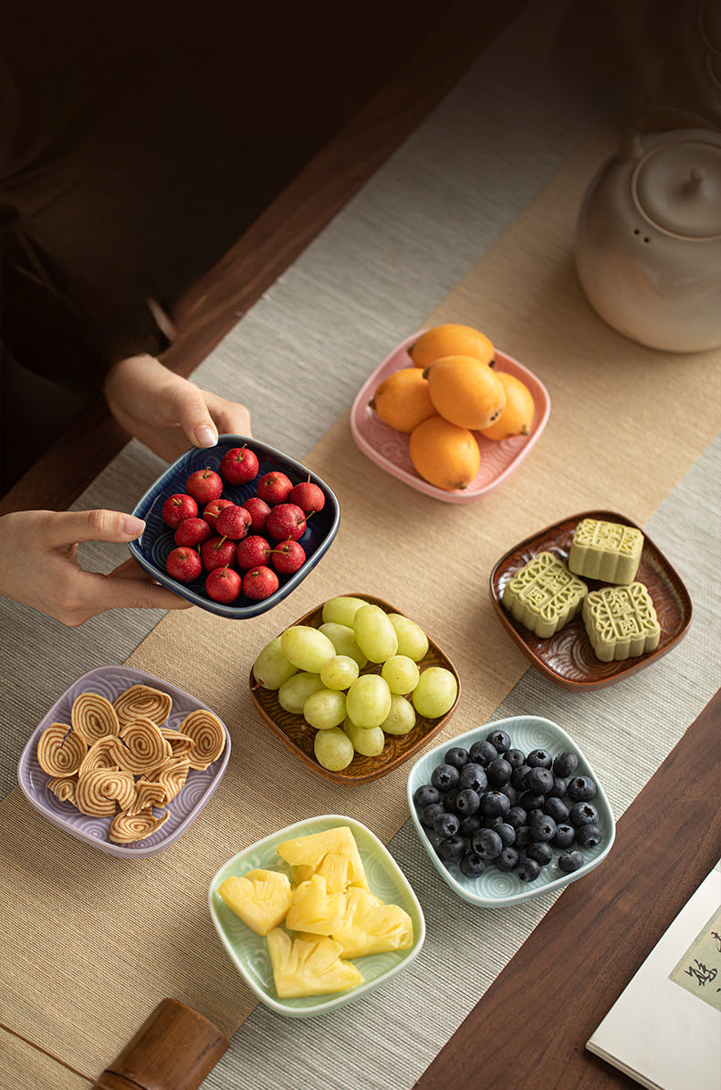 Gohobi Traditional Japanese Glazed Fruit Nuts Small Plate - Wave 009