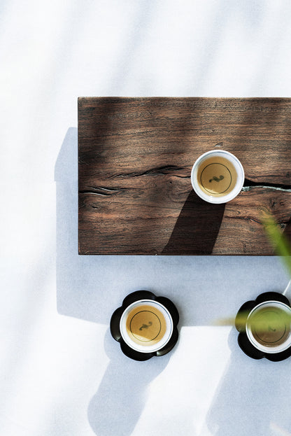 Plateau de service en bois de santal noir de style japonais Gohobi Wabi-Sabi 011