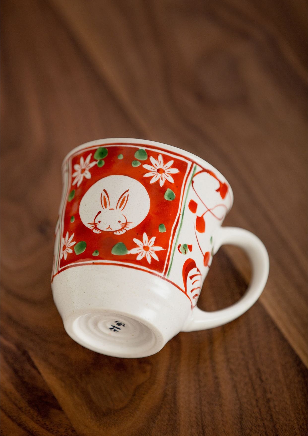 Gohobi Japanese Mino Ware Sakura Rabbit Mug Set