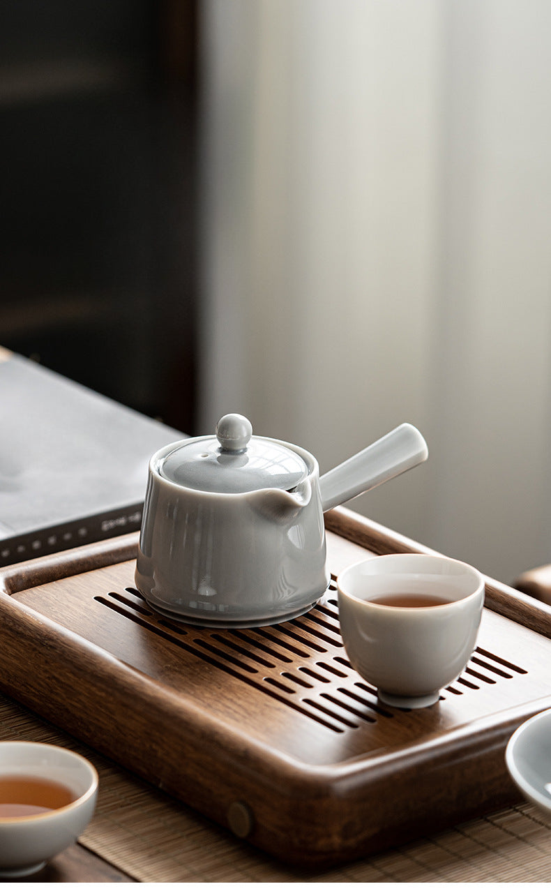 Gohobi Handmade Ice Grey Side Holder Teapot