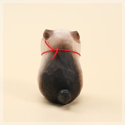Gohobi Handcrafted  Large Wooden Siamese Cat Ornament