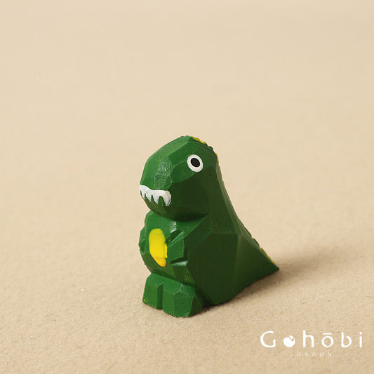 Gohobi Handcrafted Wooden Dinosaur Ornament – Solid Wood Animal Sculpture Home Decor