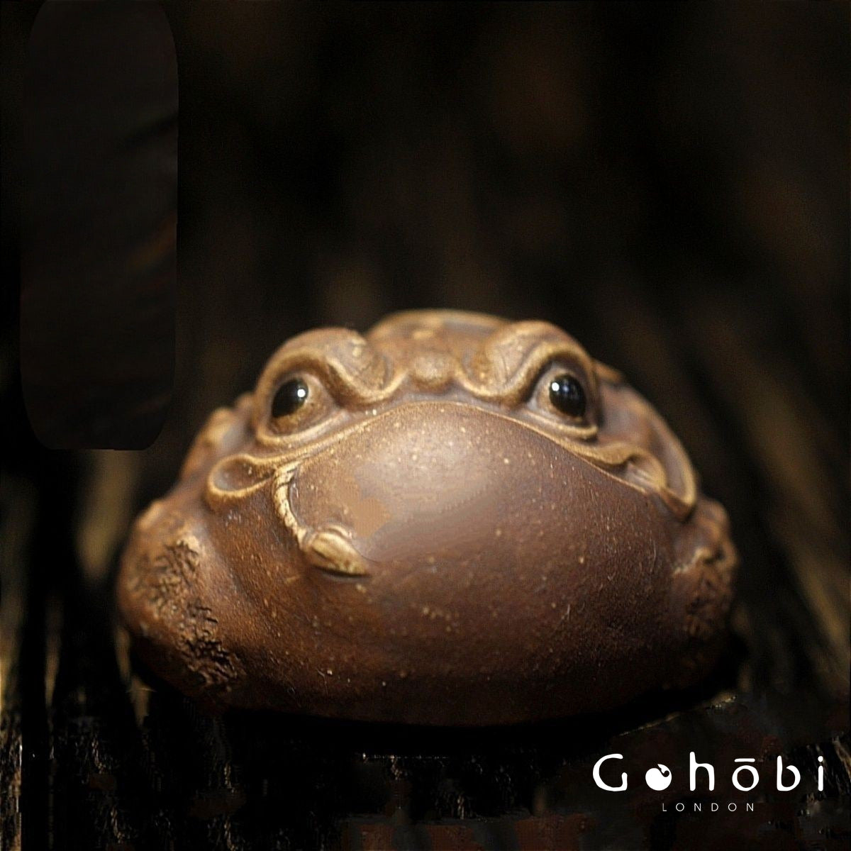 Gohobi Handmade Golden Toad Tea Pet – Lucky Three-Legged Yixing Ornament